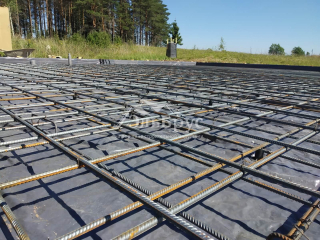 Заливка железо-бетонной монолитной плиты под строительство каркасного дома по проекту КД 055, д. Донцо, СНТ «Заповедное»