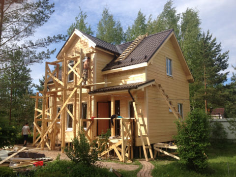 Строительство каркасного дома по проекту КД-015 в п. Горьковское, СНТ «Коррунд» в комплектации «Базовая»