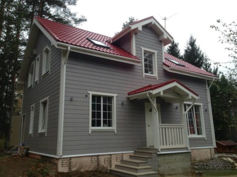 Строительство каркасного дома по проекту КД-043 в пос. Орехово, СНТ «Орехово-Северное» в комплектации «Под ключ».
