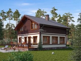 Проект каркасного дома Шале 001 Проект каркасного дома Шале 001